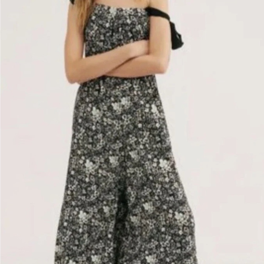 Anthropologie Free People  Black and White Floral Blouse - Picture 2 of 5